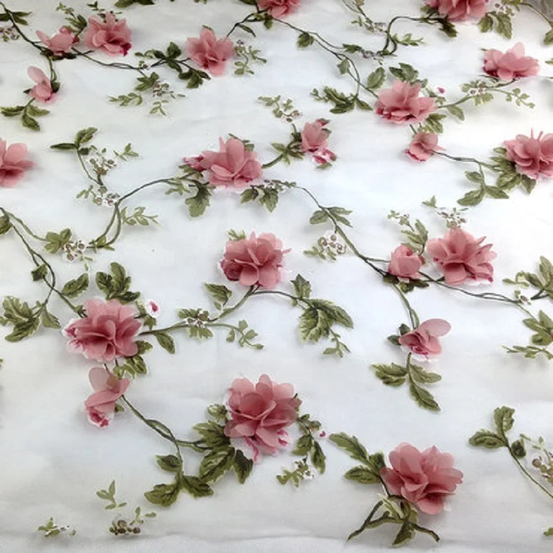 50cm*135cm 3D Pink Floral Lace Organza Applique Chiffon Organza Wedding Dress Fabric
50cm*135cm 3D Pink Floral Lace Organza Applique Chiffon Organza Wedding Dress Fabric