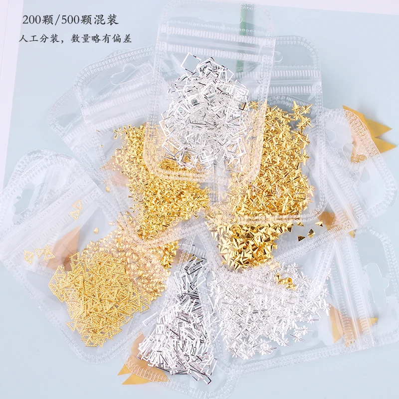 200pcs/500pcs 3D Nail Rhinestone Charms Rivet Nail Studs 3D Nail Art Decorations Silver Gold Round Moon Triangle DIY Manicure#08
200pcs/500pcs 3D Nail Rhinestone Charms Rivet Nail Studs 3D Nail Art Decorations Silver Gold Round Moon Triangle DIY Manicure#08
