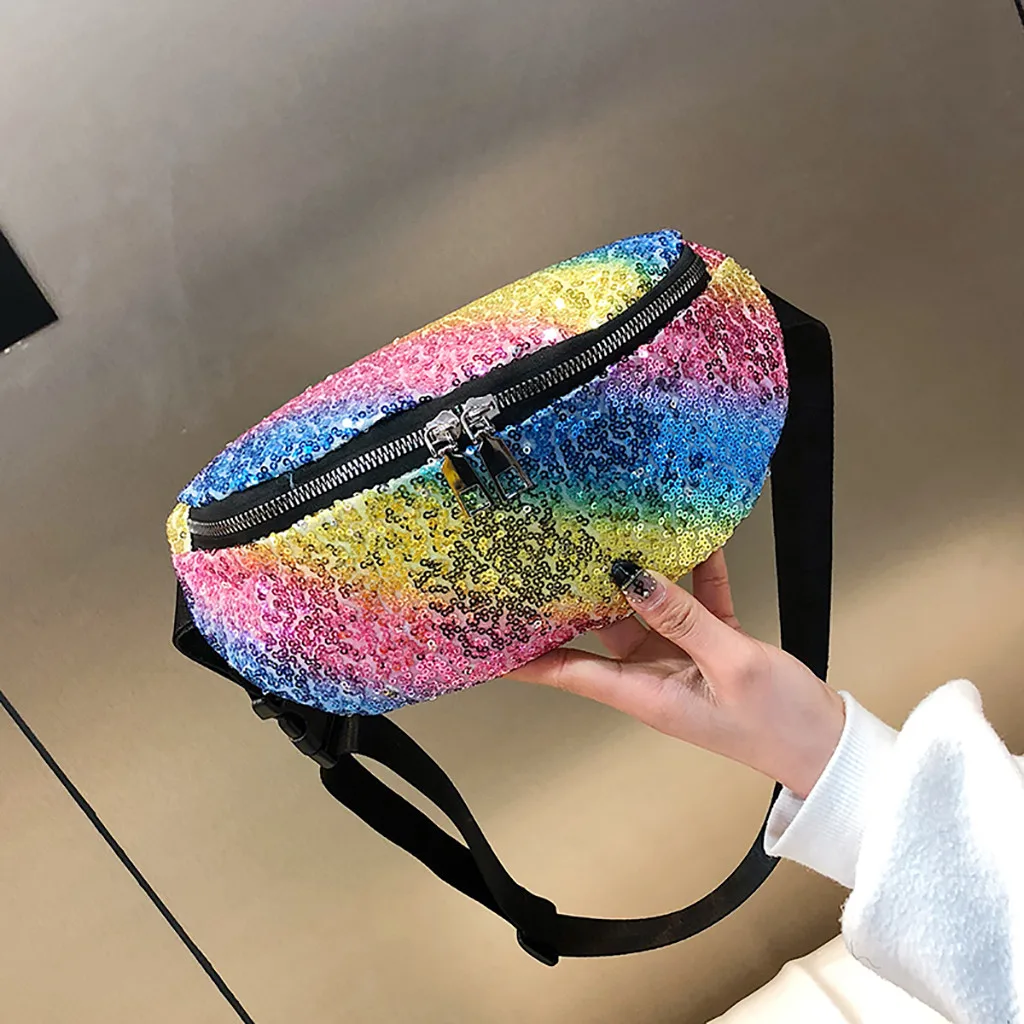Waist pack Women Joker Crossbody Fashion Chest Bag Sequin Pocket Paquete de la cintura
Waist pack Women Joker Crossbody Fashion Chest Bag Sequin Pocket Paquete de la cintura