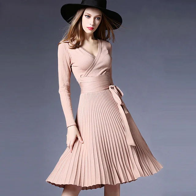 2018 Elegant Winter Spring Dress Office Dresses For Women Decorative Sashes V-Neck Solid One Size Vintage Vestidos
2018 Elegant Winter Spring Dress Office Dresses For Women Decorative Sashes V-Neck Solid One Size Vintage Vestidos