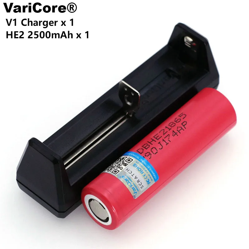 1 шт. VariCore V1 2 В 3 7 26650 21700 Smart Зарядное устройство + для HE2 2500 мАч 18650 20A 30A