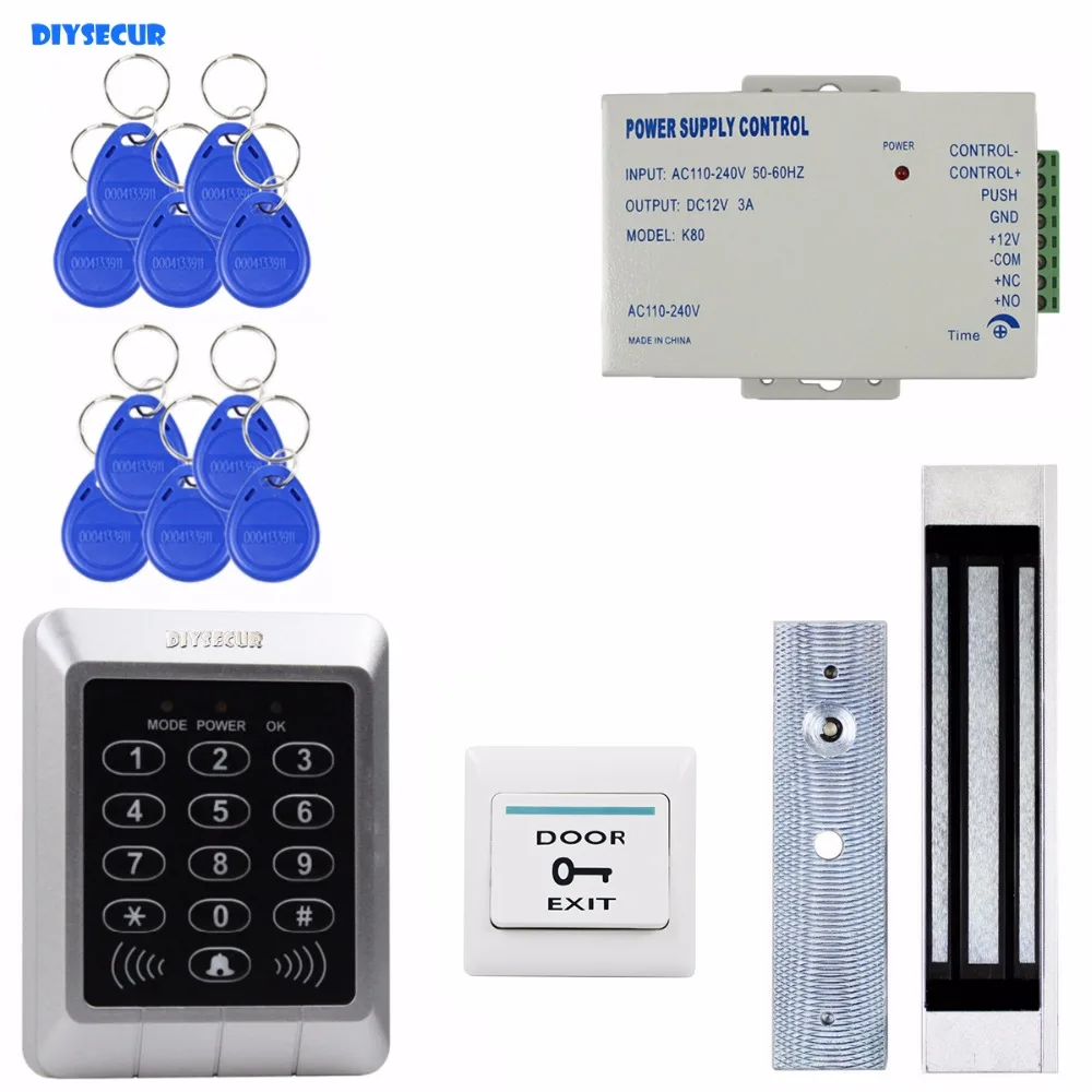 DIYSECUR Full Complete 125KHz Rfid Card Reader Door Access Control Security Kit + 180KG Magnetic Lock For Home Improvement
DIYSECUR Full Complete 125KHz Rfid Card Reader Door Access Control Security Kit + 180KG Magnetic Lock For Home Improvement