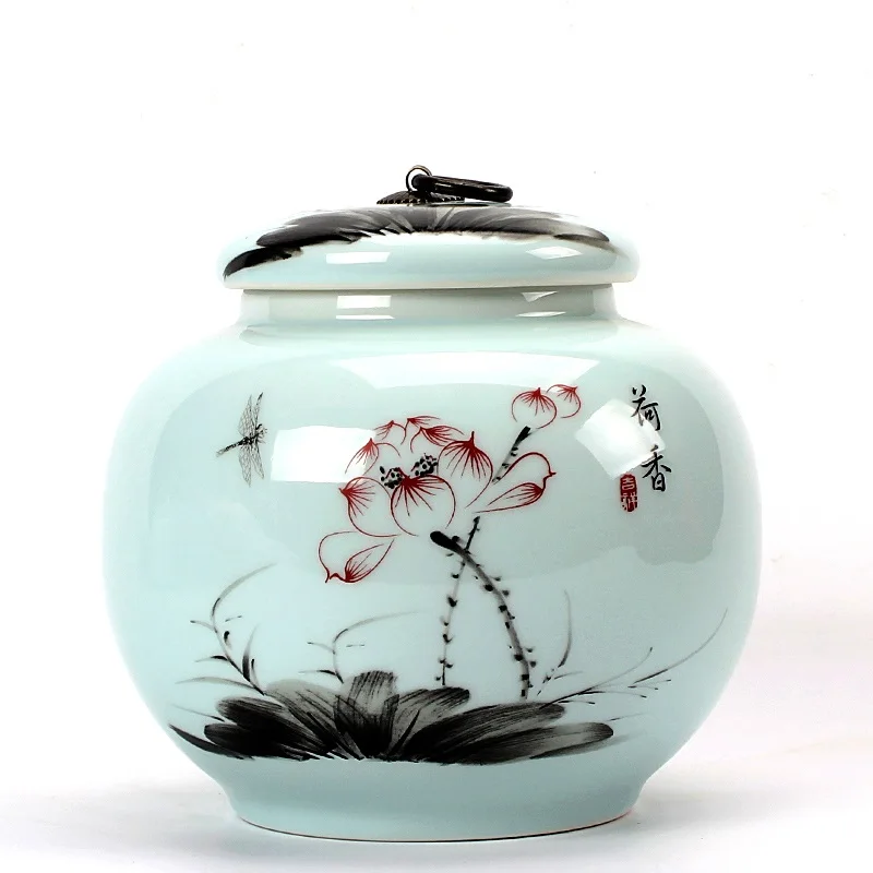 Longquan celadon большая чайная канистра керамическая банка для запечатывания черная