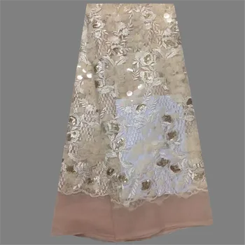 Beautiful African net lace fabric embroidery French tulle mesh cloth with sequins for wedding/party dress GN84(5yards/lot)
Beautiful African net lace fabric embroidery French tulle mesh cloth with sequins for wedding/party dress GN84(5yards/lot)