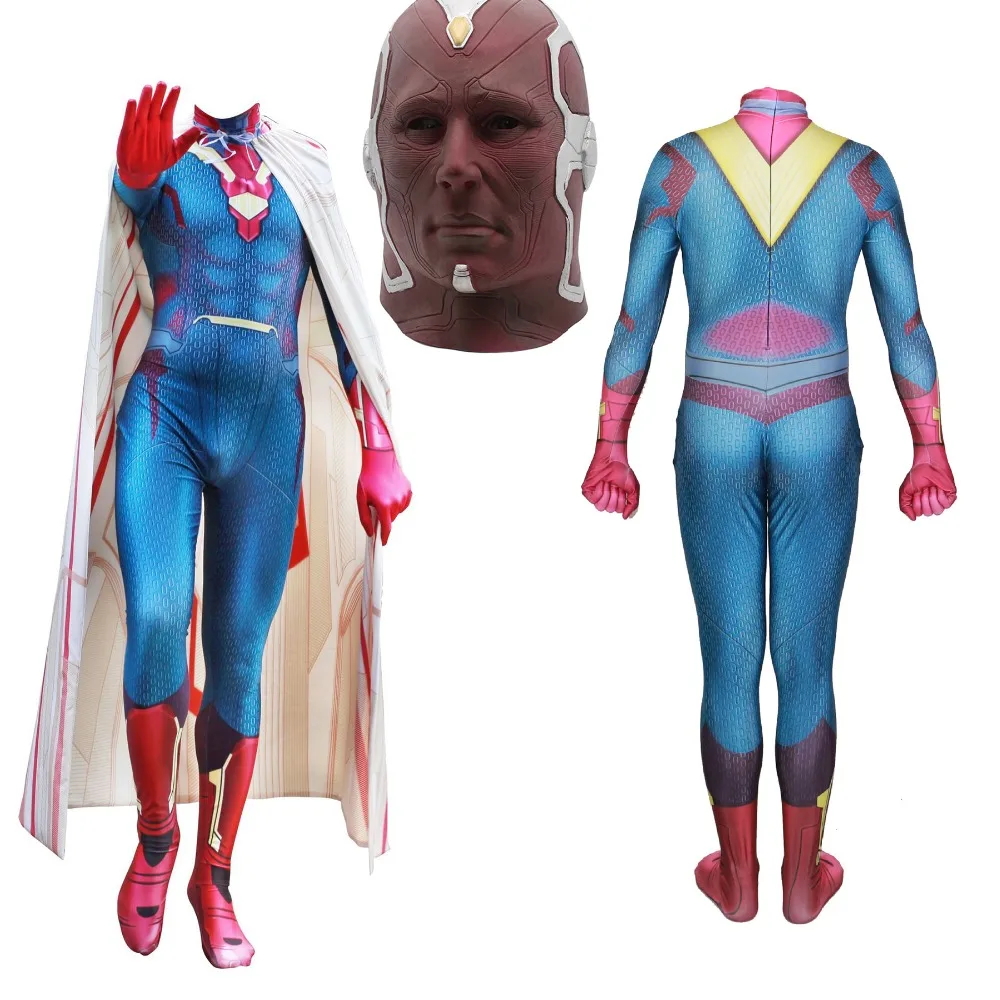 Avengers Infinity War Captain America Vision Cosplay Costume Zentai Superhero Halloween Carnival Bodysuit Jumpsuits Cloak Mask
Avengers Infinity War Captain America Vision Cosplay Costume Zentai Superhero Halloween Carnival Bodysuit Jumpsuits Cloak Mask