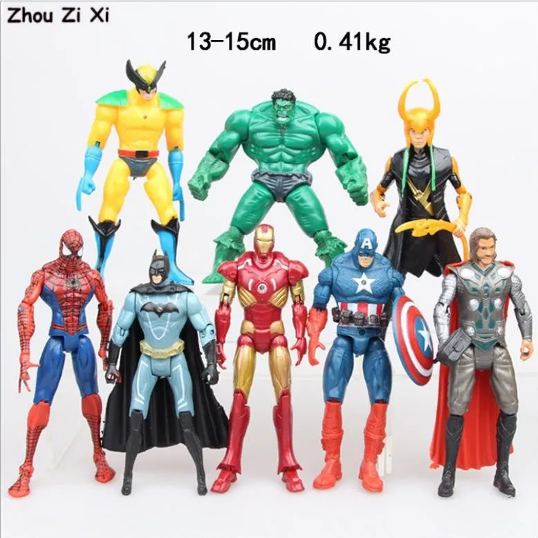 8pcs/set avenger America captain batman superman wolverine thor hand-made figurines toys
8pcs/set avenger America captain batman superman wolverine thor hand-made figurines toys