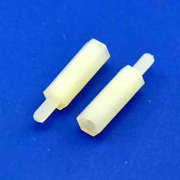 (100 pcs/lot ) 15mm/0.59" Nylon M2.5 Threaded Hex Male-Female Standoff Spacer, Hexagonal. 
(100 pcs/lot ) 15mm/0.59" Nylon M2.5 Threaded Hex Male-Female Standoff Spacer, Hexagonal.