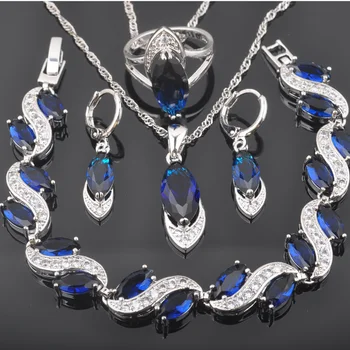 2020 Fashion Blue Zirconia Silver Color Women Jewelry Sets Bracelet Necklace Pendant Earrings Ring QS0426
2020 Fashion Blue Zirconia Silver Color Women Jewelry Sets Bracelet Necklace Pendant Earrings Ring QS0426