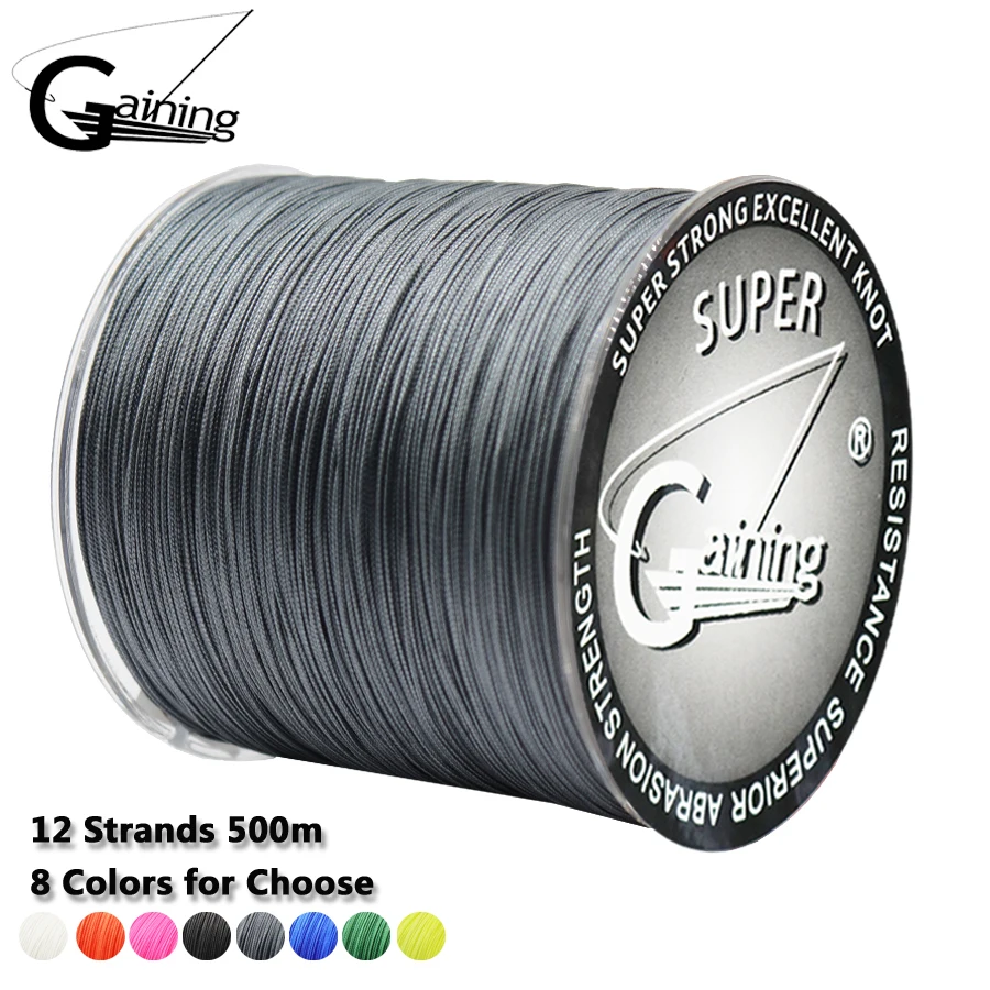 Gaining 12 Braided Fishing Line 500m 0.24mm-0.7mm 35lb-180lb Japan PE braided line Braid Line
Gaining 12 Braided Fishing Line 500m 0.24mm-0.7mm 35lb-180lb Japan PE braided line Braid Line