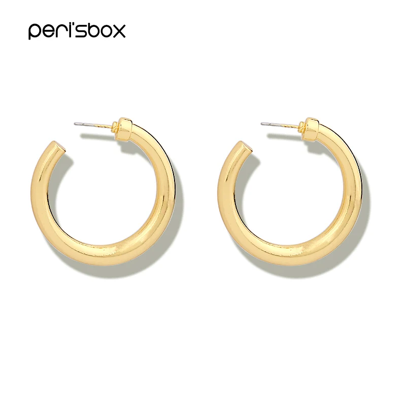 Peri'sBox Gold Silver Color Open Thick Hoop Earrings for Women Simple Metal Round Circle Earrings Minimalist Jewelry Wholesale
Peri'sBox Gold Silver Color Open Thick Hoop Earrings for Women Simple Metal Round Circle Earrings Minimalist Jewelry Wholesale