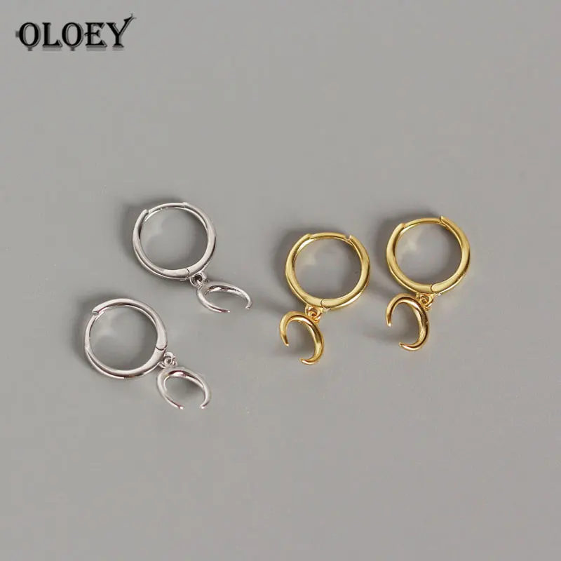 OLOEY 100% Pure 925 Sterling Silver Small Earring Brinco Exquisite Moon Pendant Hoop Earrings for Women Fine Jewelry Gift YME507
OLOEY 100% Pure 925 Sterling Silver Small Earring Brinco Exquisite Moon Pendant Hoop Earrings for Women Fine Jewelry Gift YME507