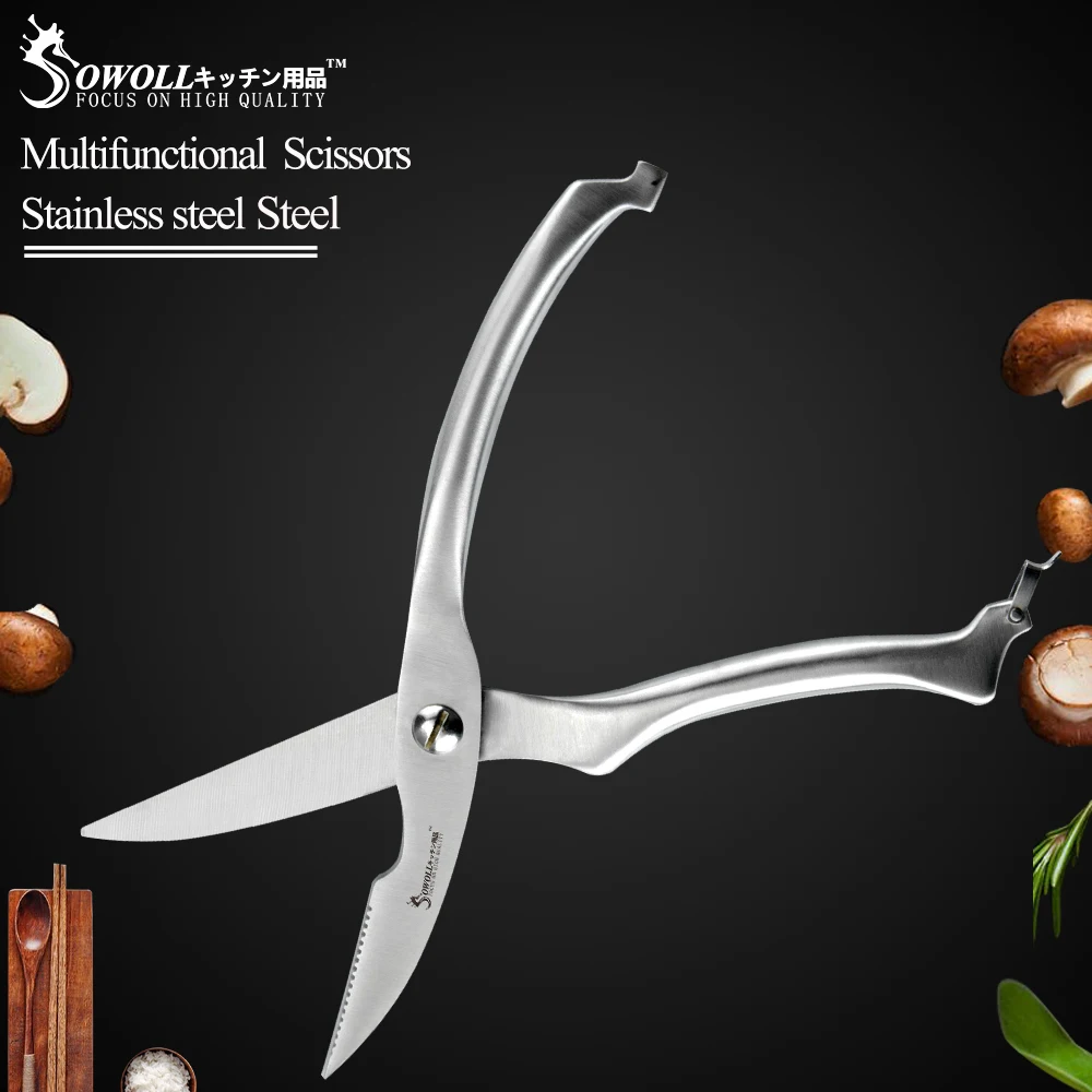Sowoll Brand Stainless Steel Kitchen Scissor Great Quality Durable Chicken Bone Shear Use for Poultry Meat Fish kitchen Tool
Sowoll Brand Stainless Steel Kitchen Scissor Great Quality Durable Chicken Bone Shear Use for Poultry Meat Fish kitchen Tool