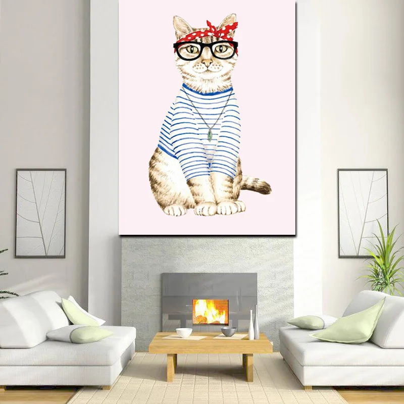 HD Print Abstract Cat Dress Up Cut Girl Animal Oil Painting on Canvas Pop Art Wall Picture For Living Room Sofa Cuadros Decor
HD Print Abstract Cat Dress Up Cut Girl Animal Oil Painting on Canvas Pop Art Wall Picture For Living Room Sofa Cuadros Decor