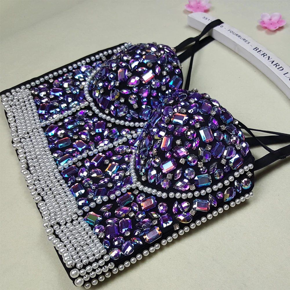 Holographic Fetival Rave Wear Crop Top Outfits Clothes Women Rhinestone Embroidered Bra Top Jeweled Beaded Pearl Bustier
Holographic Fetival Rave Wear Crop Top Outfits Clothes Women Rhinestone Embroidered Bra Top Jeweled Beaded Pearl Bustier