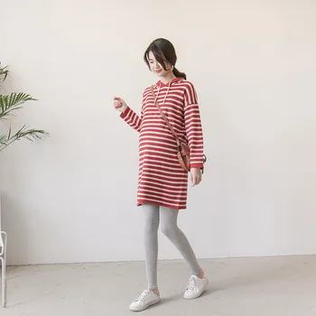 Maternity Women Hooded Long Sleeve Knit Dress New Moms Loose Fit Striped Knitting Pullover Fashion Sweater Dresses
Maternity Women Hooded Long Sleeve Knit Dress New Moms Loose Fit Striped Knitting Pullover Fashion Sweater Dresses
