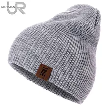 Chapéu de inverno de malha quente moda sólida hip-hop gorro unisex boné 1 pcs chapéu de malha(China)