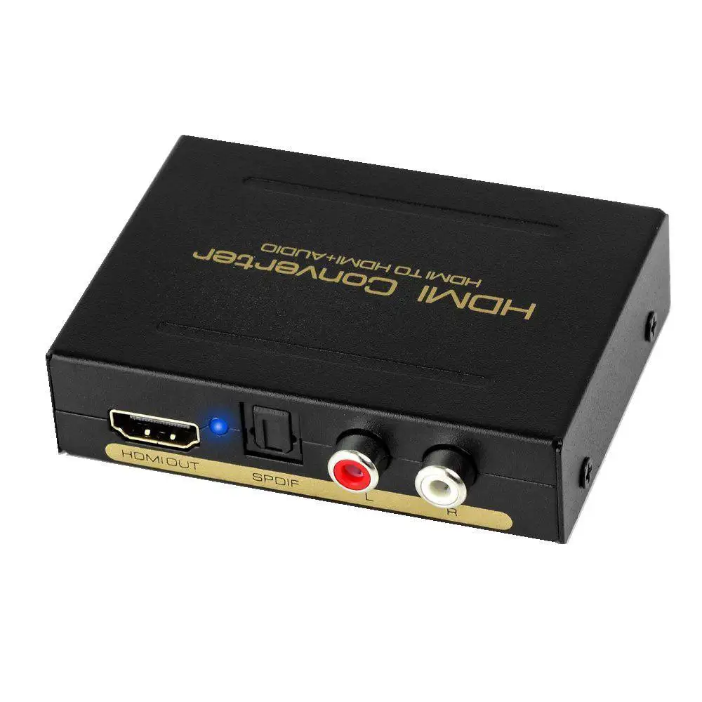Full HD 1080P HDMI to HDMI Audio Extractor Splitter Optical SPDIF+RCA L/R Converter for PC DVD HD Camera with Power Adapter
Full HD 1080P HDMI to HDMI Audio Extractor Splitter Optical SPDIF+RCA L/R Converter for PC DVD HD Camera with Power Adapter