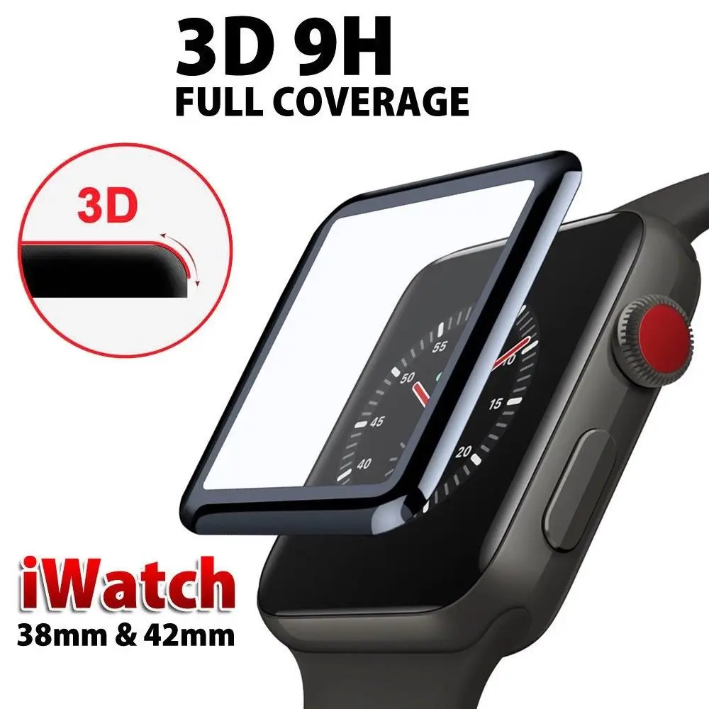 For iWatch Plating Tempered Glass For Apple Watch 38mm 42mm Series 4 3 2 1 Full Cover 3D Curved Black Edge Screen Protector Film
For iWatch Plating Tempered Glass For Apple Watch 38mm 42mm Series 4 3 2 1 Full Cover 3D Curved Black Edge Screen Protector Film