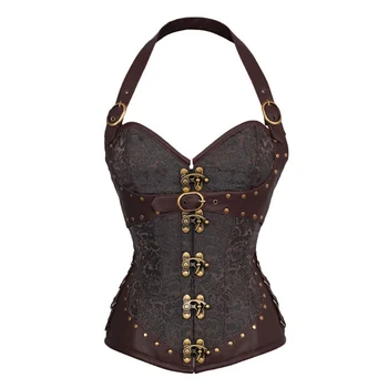 Brown Halter Vintage Corsets And Bustiers Steampunk Corset Gothic Clothing Corselete Feminino Espartilhos Sexy Korsett For Women
Brown Halter Vintage Corsets And Bustiers Steampunk Corset Gothic Clothing Corselete Feminino Espartilhos Sexy Korsett For Women