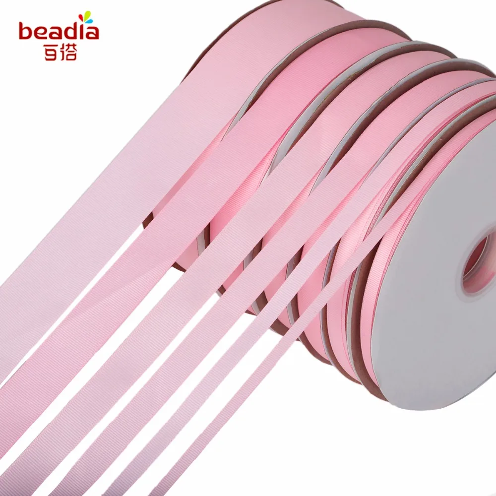 Лента розовая диаметром 7/10/15/20/25/38 мм 100 ярдов solid grosgrain ribbon grosgrain ribbongift wrap | Ленты -32818852071