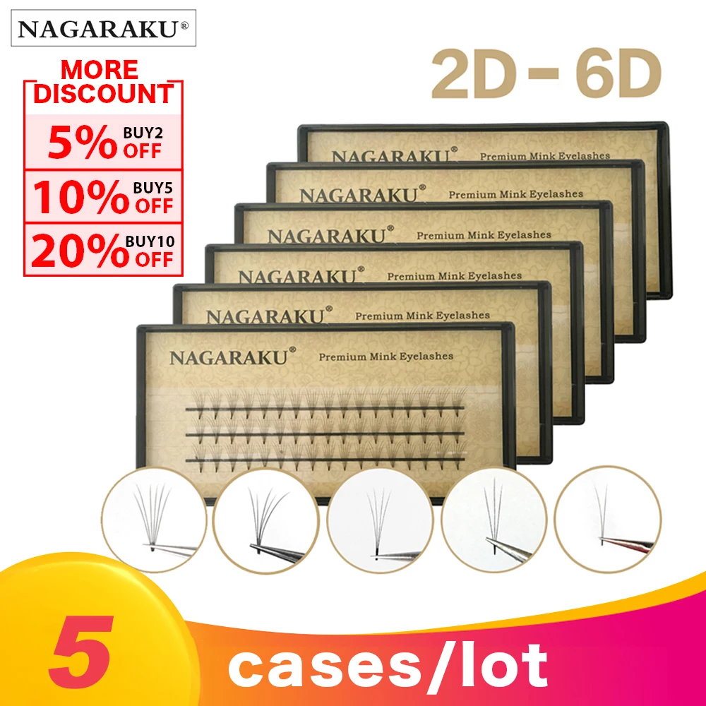 NAGARAKU 5case 2D-6D Heat Bonded Pre Made Volume fans Faux Mink Premade Russian Volume Eyelash Extension Mink Lash
NAGARAKU 5case 2D-6D Heat Bonded Pre Made Volume fans Faux Mink Premade Russian Volume Eyelash Extension Mink Lash