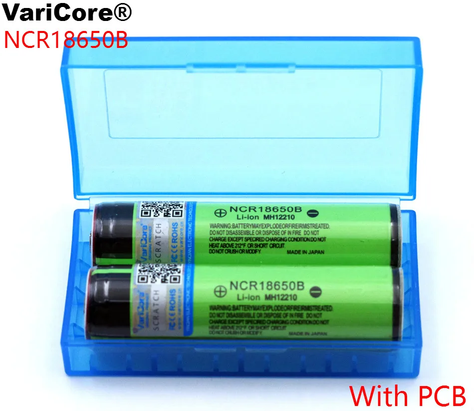 VariCore 2PCS New Protected 18650 NCR18650B 3400mah Rechargeable battery 3.7V with PCB Flashlight batteries +Storage box
VariCore 2PCS New Protected 18650 NCR18650B 3400mah Rechargeable battery 3.7V with PCB Flashlight batteries +Storage box
