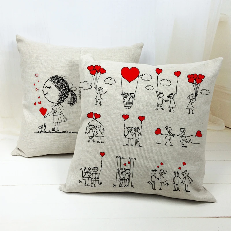Creative Art comics boy girl portraits home decor throw pillow case decorative sofa couple cushion cover 45*45cm Cartoon Cojines
Creative Art comics boy girl portraits home decor throw pillow case decorative sofa couple cushion cover 45*45cm Cartoon Cojines