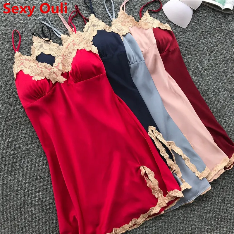 Sexy Satin Sleepwear Silk Nightgown Women Nightdress Sexy Lingerie Plus Size S M L XL XXL Female Nightie Pijamas
Sexy Satin Sleepwear Silk Nightgown Women Nightdress Sexy Lingerie Plus Size S M L XL XXL Female Nightie Pijamas