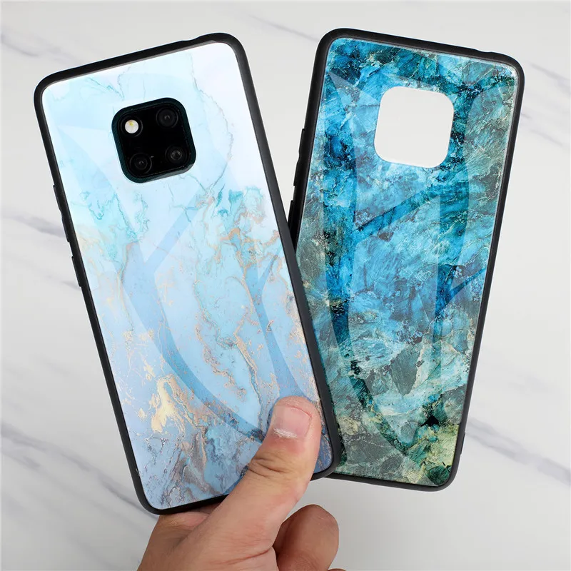 Модный мраморный жесткий чехол из закаленного стекла для телефона Huawei Mate 20 Pro P30 P20