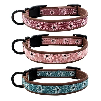 Pet Collar Size XS-L Comfortable Microfiber Lined Pet Collar Small Flower Adjustable Buckle Cotton Buckle Dog Collar Leads
Pet Collar Size XS-L Comfortable Microfiber Lined Pet Collar Small Flower Adjustable Buckle Cotton Buckle Dog Collar Leads