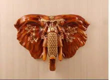 Européen chanceux éléphant tête tenture murale décoration maison salon mur décoration fond(China)
