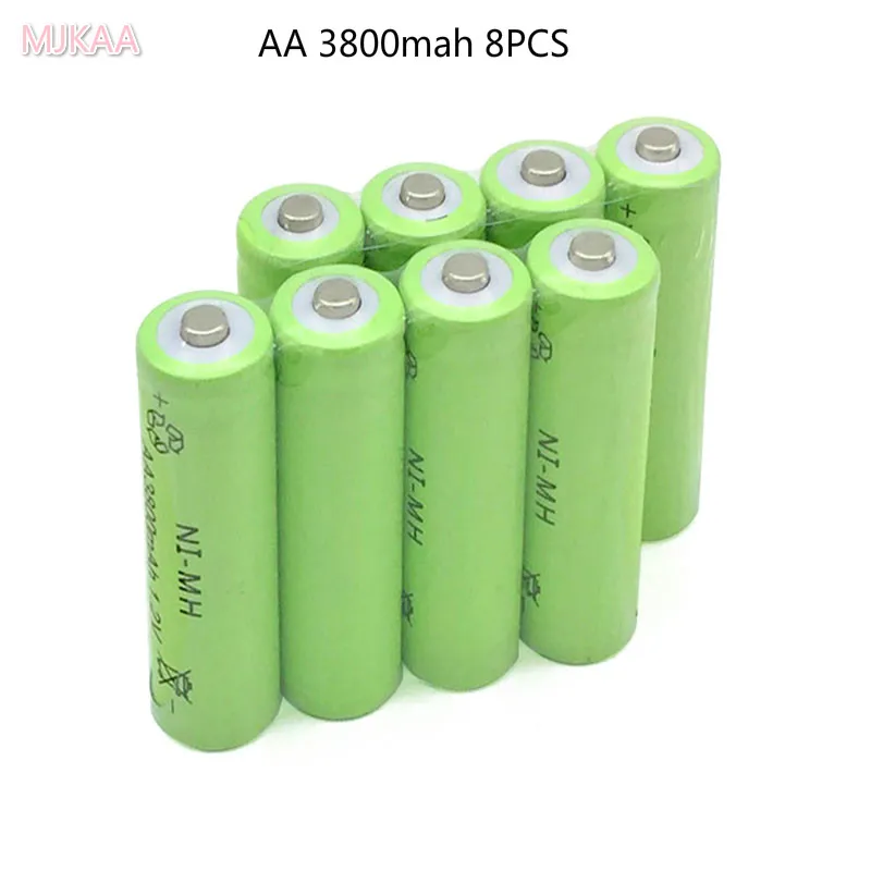 8Pcs Ni-MH 1.2V 3800mAh Green AA Rechargeable Nickel-metal Hydride Battery 14mm*50mm
8Pcs Ni-MH 1.2V 3800mAh Green AA Rechargeable Nickel-metal Hydride Battery 14mm*50mm