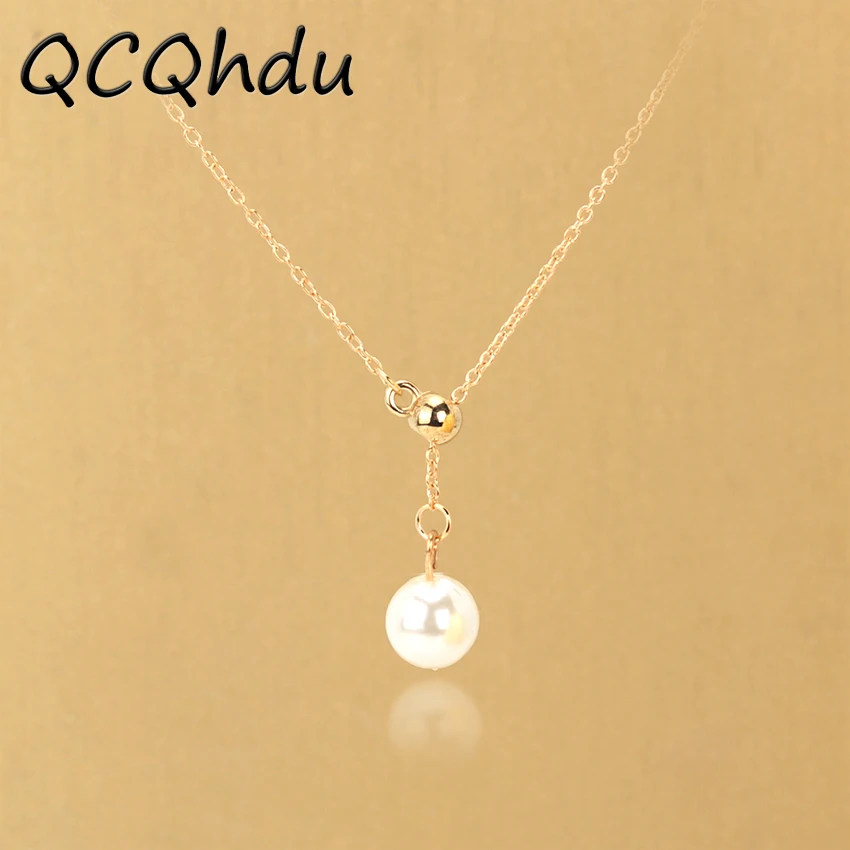 Simple Gold Color Silver Color Chain Adjustable Simulated Pearl Pendant Necklace New Style Jewelry
Simple Gold Color Silver Color Chain Adjustable Simulated Pearl Pendant Necklace New Style Jewelry