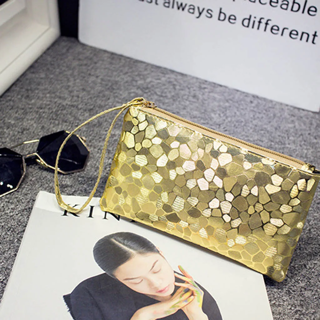 Фото Модная Летняя женская сумка-клатч с каменным узором и блестками новинка 2019 милая