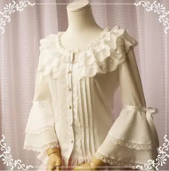 New Lolita White Flare Long Sleeve Ruffled Chiffon Slim Fitting Sweet Blouse for Lady )
New Lolita White Flare Long Sleeve Ruffled Chiffon Slim Fitting Sweet Blouse for Lady )