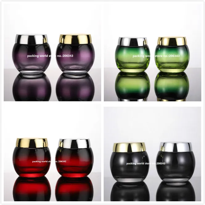 120G green/purple/red/black glass jar face mask/night cream/body scrub/essence/moisturizer/gel/skin care pot cosmetic packing
120G green/purple/red/black glass jar face mask/night cream/body scrub/essence/moisturizer/gel/skin care pot cosmetic packing