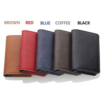 Wholesale 2019 Men And Women Credit Card Holder RFID Aluminium Business Card Holder Crazy Horse PU Leather Travel Card Wallet
Wholesale 2019 Men And Women Credit Card Holder RFID Aluminium Business Card Holder Crazy Horse PU Leather Travel Card Wallet