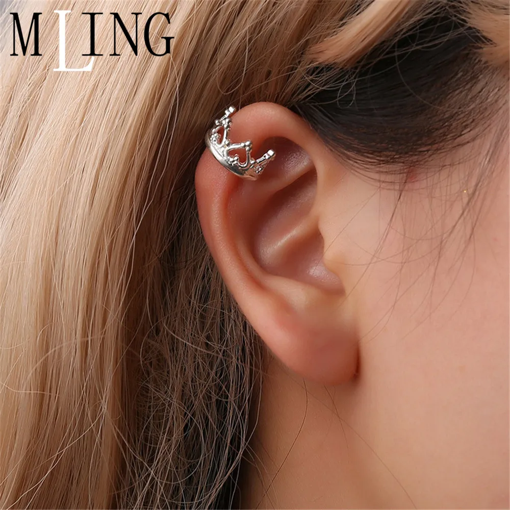MLING New Multicolor U-shaped Ear Clips Hole Earrings Fashion Crown Heart Earrings For Women
MLING New Multicolor U-shaped Ear Clips Hole Earrings Fashion Crown Heart Earrings For Women