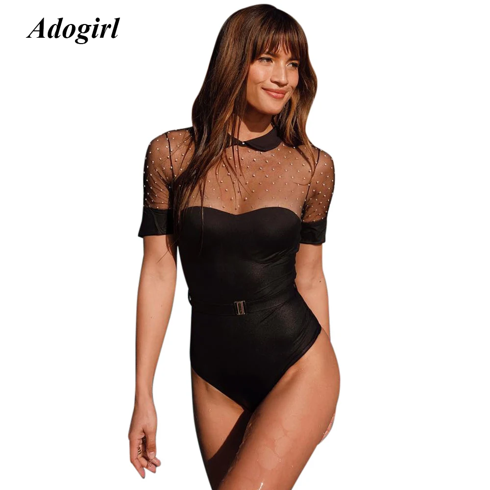 Adogirl Sexy Sheer Mesh Beading Skinny Jumpsuit Casual O Neck See Through Bodycon Shorts Bodysuit Outwear Overalls for Women
Adogirl Sexy Sheer Mesh Beading Skinny Jumpsuit Casual O Neck See Through Bodycon Shorts Bodysuit Outwear Overalls for Women
