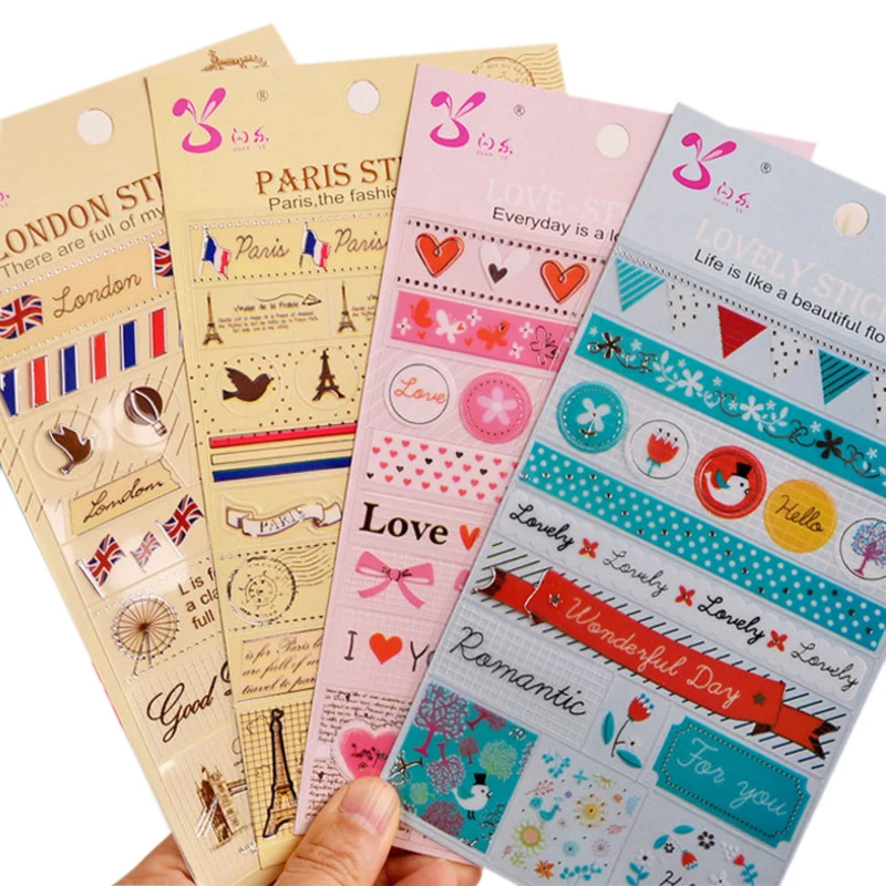 1sheet/pack Bronzing Decorative Stickers for DIY Scrapbooking Planner and Card Making Craft Lovely Sticker 4 selection
1sheet/pack Bronzing Decorative Stickers for DIY Scrapbooking Planner and Card Making Craft Lovely Sticker 4 selection