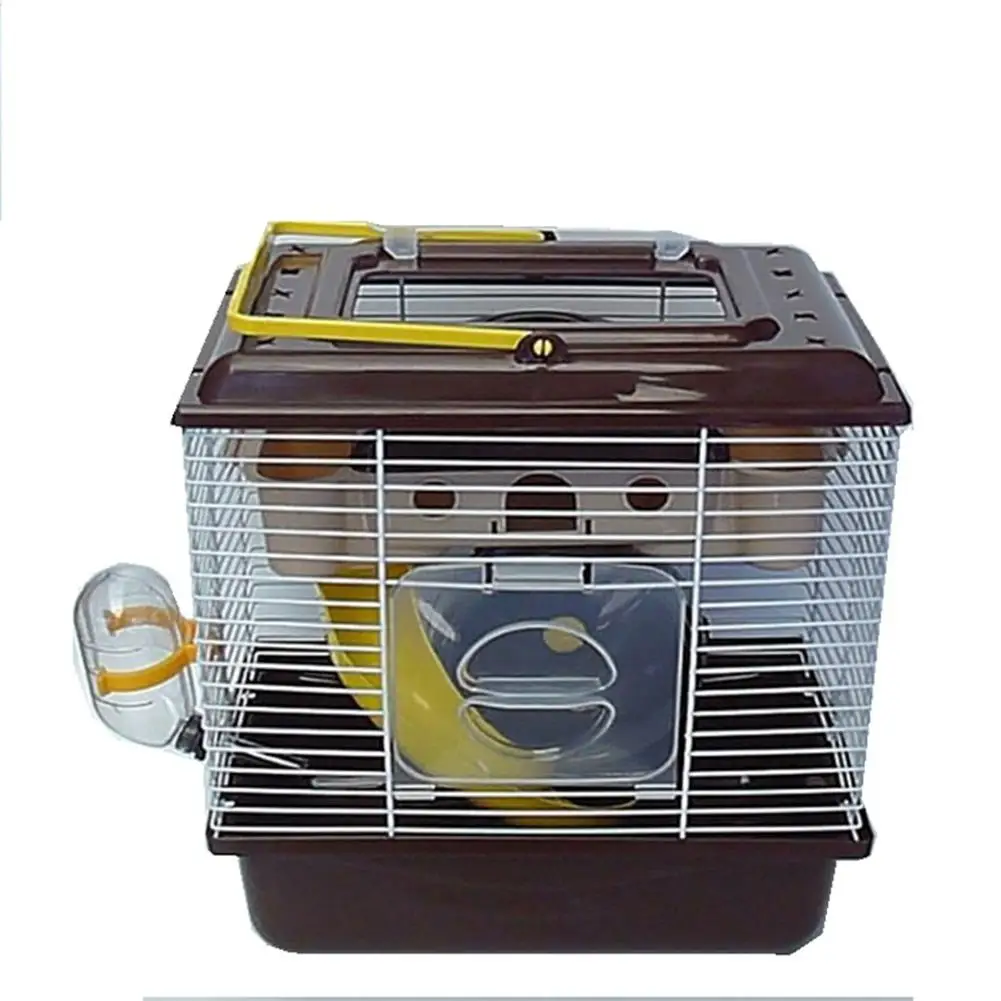 

LanLan Heighten Single Layer Pet Syrian Hamster Cage with Cover Running Wheel Bowl for Small Habitat Guinea Pigs Mice Habitat