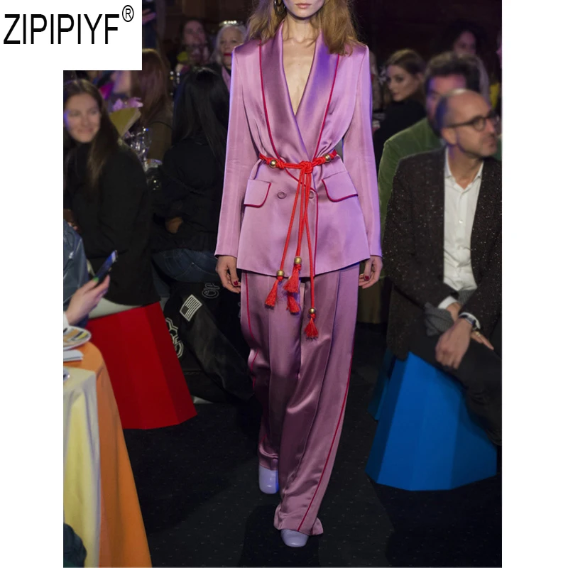 2018 Caltwalk Fashion Autumn Women Long sleeve Turn Down Satin Luxury Coat + Full Lenght Wide Leg Pant 2 Pieces Set Suit C2496
2018 Caltwalk Fashion Autumn Women Long sleeve Turn Down Satin Luxury Coat + Full Lenght Wide Leg Pant 2 Pieces Set Suit C2496