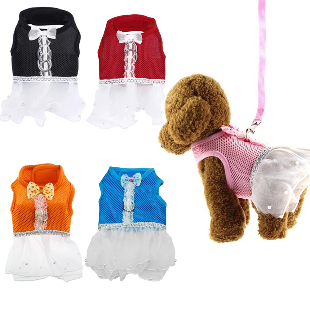 5 Colors Mesh Dog Harness Leash Set Bowtie Small Dog Cat Dress Harness Collar Pet Lace Tutu Skirt Vest Harness Clothes Supplies
5 Colors Mesh Dog Harness Leash Set Bowtie Small Dog Cat Dress Harness Collar Pet Lace Tutu Skirt Vest Harness Clothes Supplies