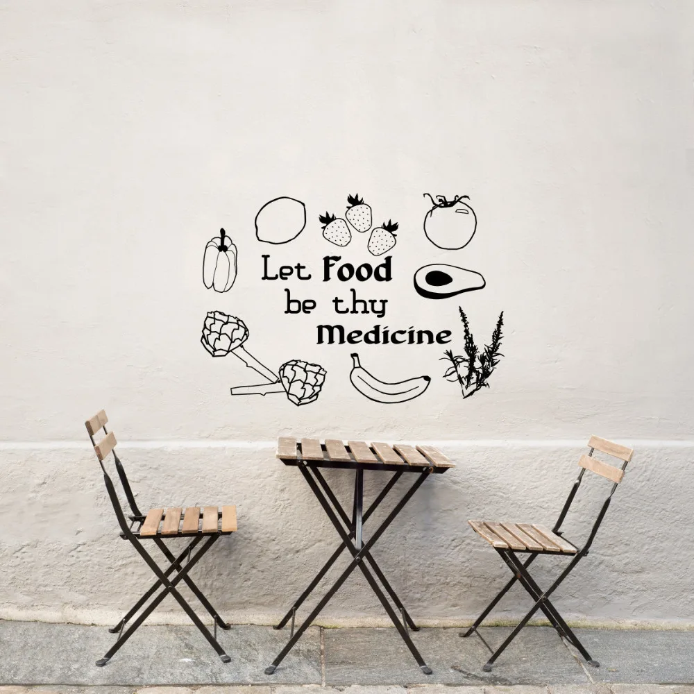 DIY Black Vinyl Stickers Quote Let Food Be Thy Medicine Wall Decal Fruit and Vegetable Wall Sticker For Kitchen Restaurant ZB195
DIY Black Vinyl Stickers Quote Let Food Be Thy Medicine Wall Decal Fruit and Vegetable Wall Sticker For Kitchen Restaurant ZB195