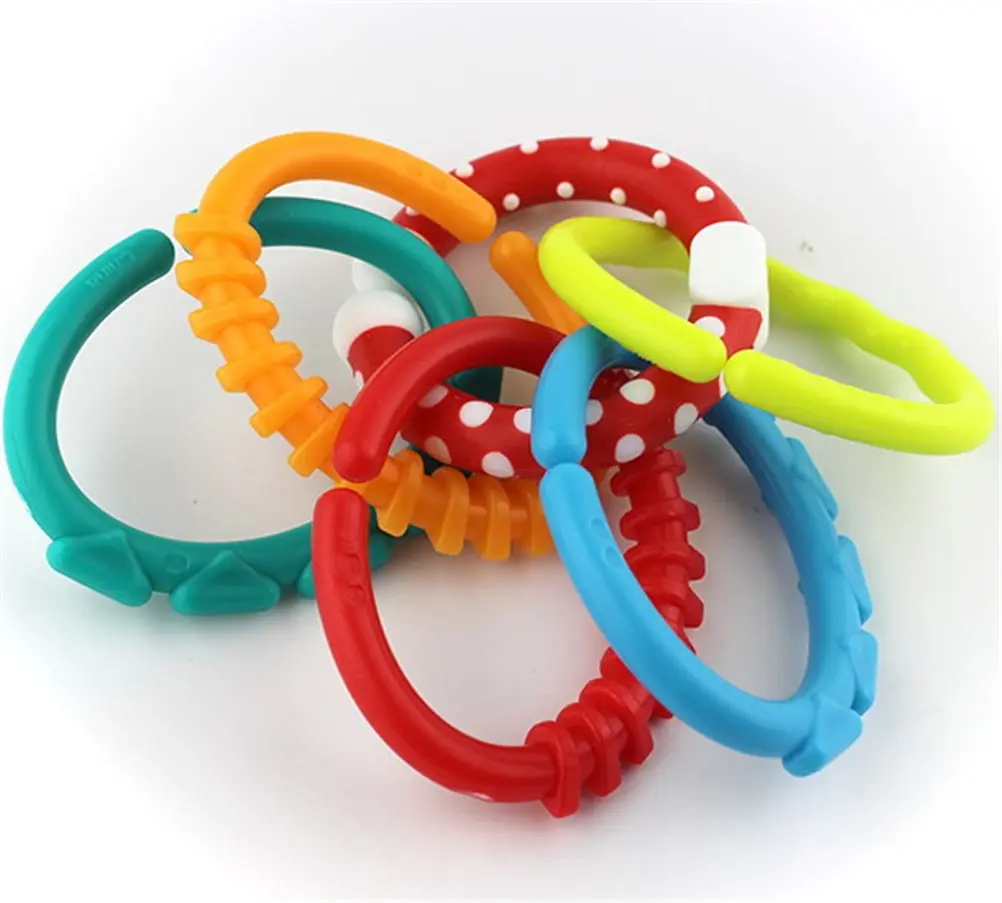 6pcs Colorful Rubber Rainbow Rings Baby Teether Toy Crib Bed Stroller Hanging Rattles Toy Decoration Educational Toys Kids Gift
6pcs Colorful Rubber Rainbow Rings Baby Teether Toy Crib Bed Stroller Hanging Rattles Toy Decoration Educational Toys Kids Gift