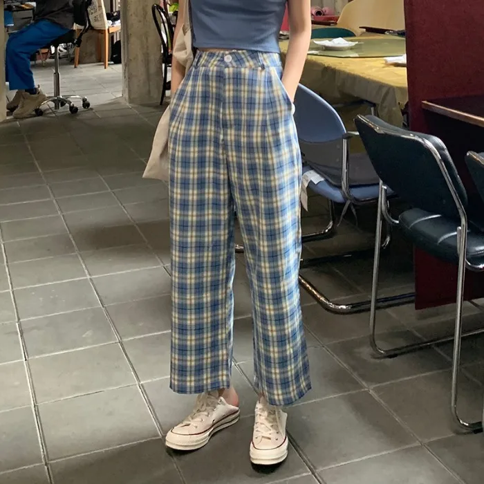 Summer New Loose Straight Cylinder Lattice Leisure Pants Korean Version Of 100 Sets Of Thin, High Waist And Wide Legs Pants Nine
Summer New Loose Straight Cylinder Lattice Leisure Pants Korean Version Of 100 Sets Of Thin, High Waist And Wide Legs Pants Nine