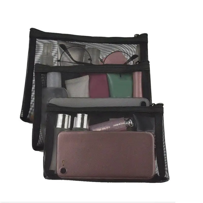 3Pcs/Set Solid Color Cosmetic Bags Portable Nylon Mesh Women Makeup Bag For Travel Wash Bag Case Organizer Toiletry Bag Pouch
3Pcs/Set Solid Color Cosmetic Bags Portable Nylon Mesh Women Makeup Bag For Travel Wash Bag Case Organizer Toiletry Bag Pouch