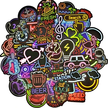 Aliauto 50pcs/pack Car Stickers Neon Light Graffiti Fashion Creative Art Label Waterproof Not Repeat Guitar Glass Cup Bag Decal
Aliauto 50pcs/pack Car Stickers Neon Light Graffiti Fashion Creative Art Label Waterproof Not Repeat Guitar Glass Cup Bag Decal