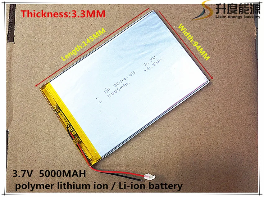 3.7V 5000mAh 3394145 Lithium Polymer Li-Po li ion Rechargeable Battery cells For Mp3 MP4 MP5 GPS PSP mobile bluetooth
3.7V 5000mAh 3394145 Lithium Polymer Li-Po li ion Rechargeable Battery cells For Mp3 MP4 MP5 GPS PSP mobile bluetooth