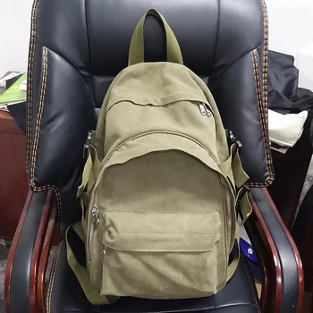 2019 new Japan and South Korea fashion green canvas bag retro double bag backpacking outdoor multi-pocket backpack
2019 new Japan and South Korea fashion green canvas bag retro double bag backpacking outdoor multi-pocket backpack